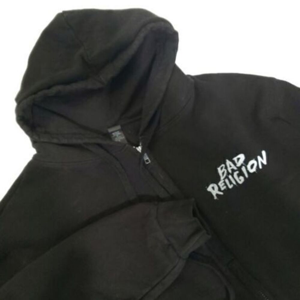Bad Religion Punk Music‎ Full Zip Hoodie Men's Medium Double Sided Graphic Print